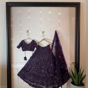 Exquisite Wine color wedding Women's Lehenga Set